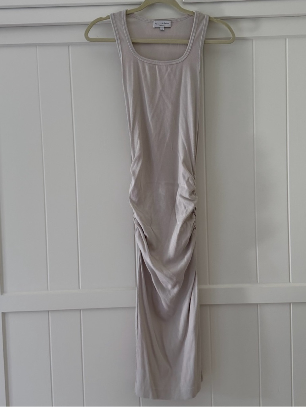 Michael Stars Soft Ribbed Tank Dress in Light Grey